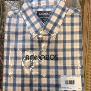 Bonobos washed button-down SLIM pink Rooney plaid